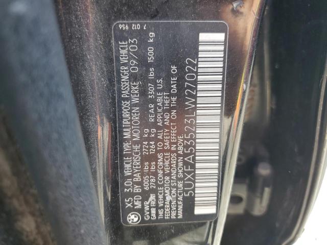 Photo 13 VIN: 5UXFA53523LW27022 - BMW X5 3.0I 