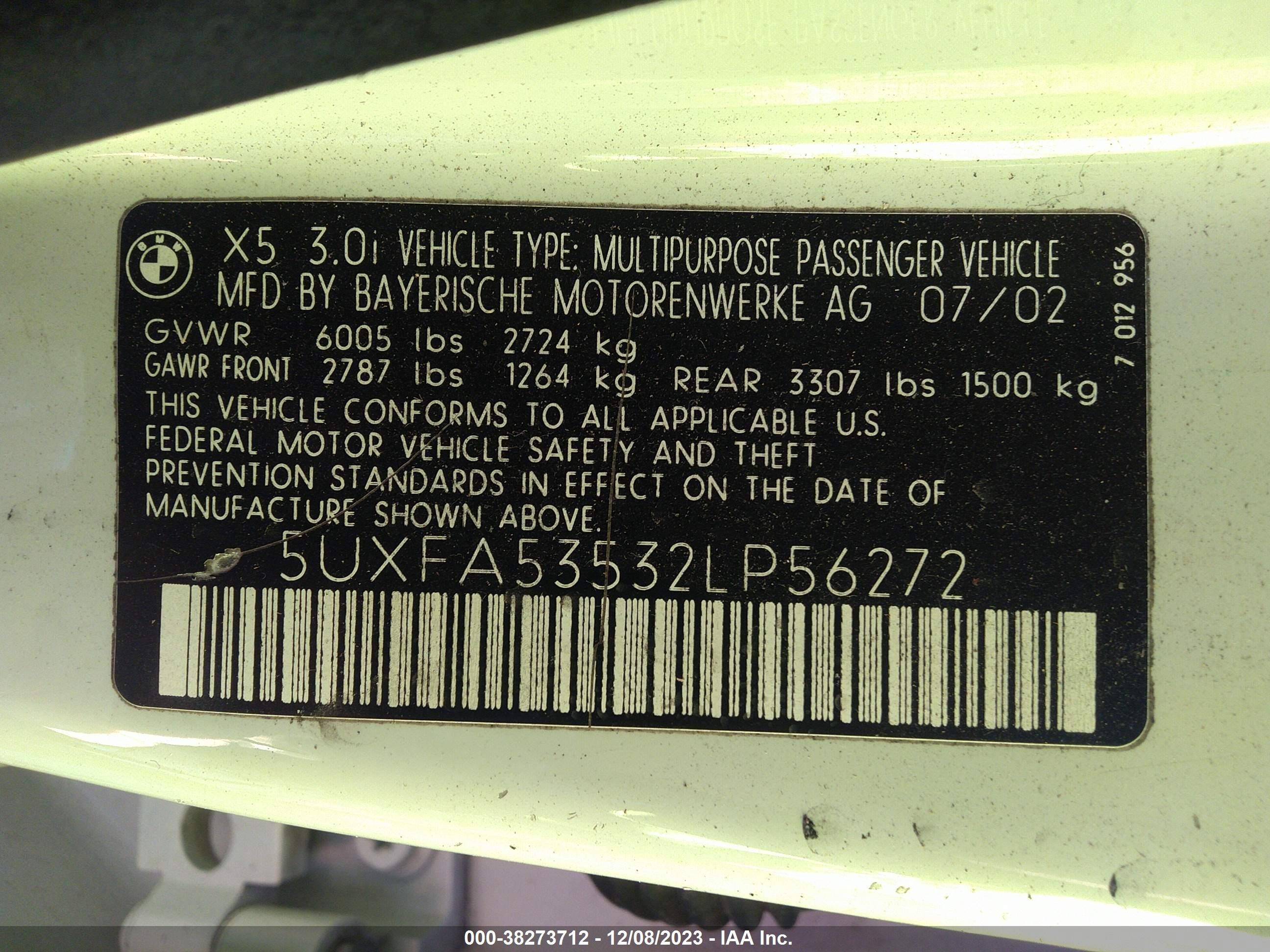 Photo 8 VIN: 5UXFA53532LP56272 - BMW X5 