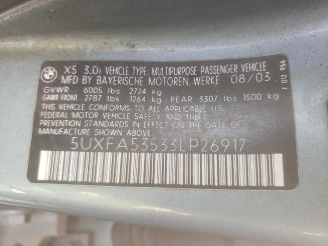 Photo 9 VIN: 5UXFA53533LP26917 - BMW X5 3.0I 