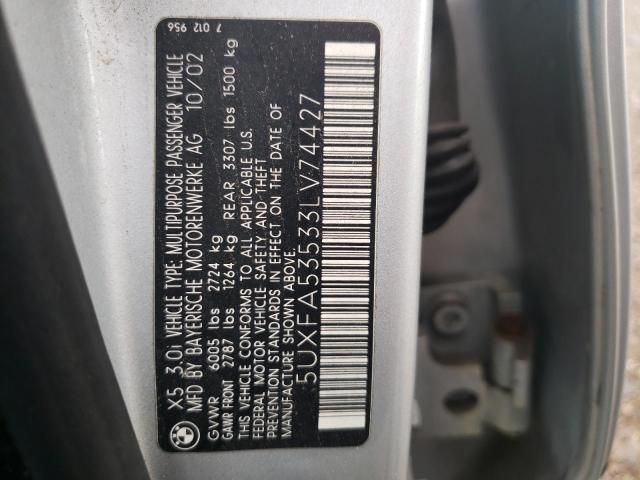 Photo 9 VIN: 5UXFA53533LV74427 - BMW X5 3.0I 