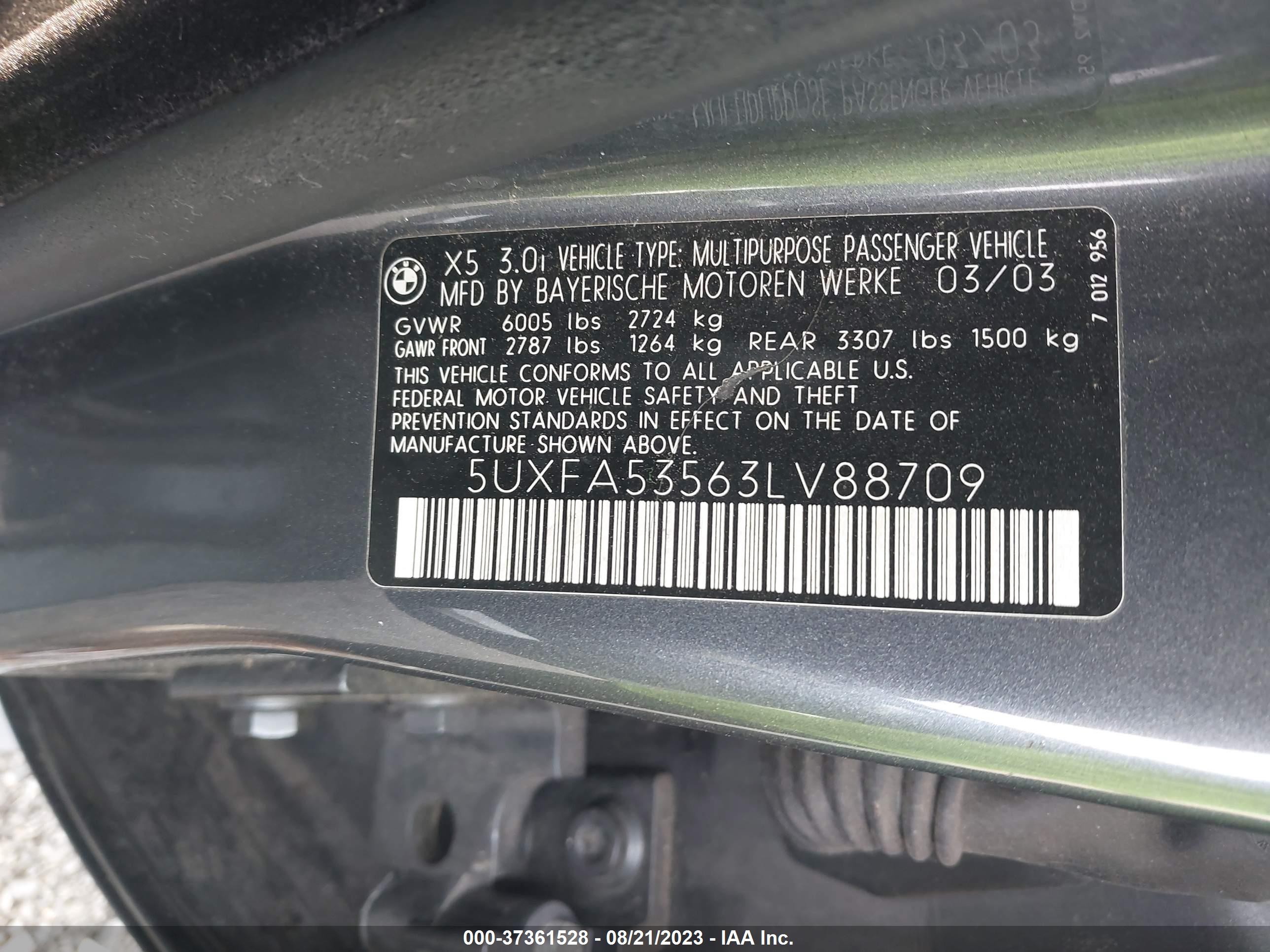 Photo 8 VIN: 5UXFA53563LV88709 - BMW X5 