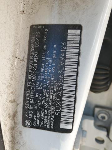 Photo 12 VIN: 5UXFA53563LV94123 - BMW X5 3.0I 