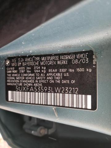 Photo 9 VIN: 5UXFA53593LW23212 - BMW X5 3.0I 