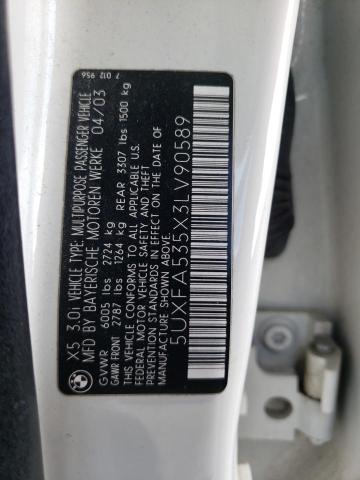 Photo 9 VIN: 5UXFA535X3LV90589 - BMW X5 3.0I 