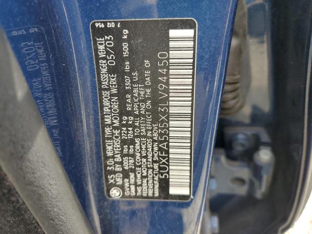 Photo 12 VIN: 5UXFA535X3LV94450 - BMW X5 3.0I 