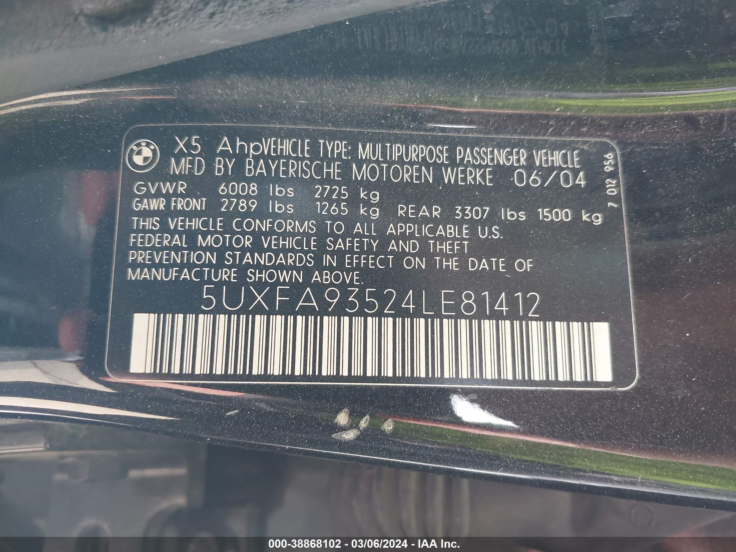 Photo 9 VIN: 5UXFA93524LE81412 - BMW X5 