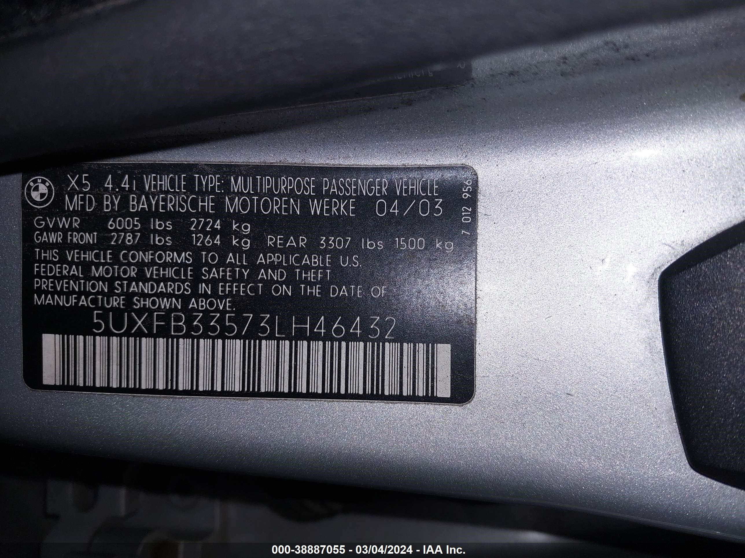 Photo 8 VIN: 5UXFB33573LH46432 - BMW X5 