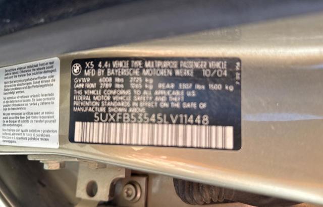 Photo 9 VIN: 5UXFB53545LV11448 - BMW X5 4.4I 