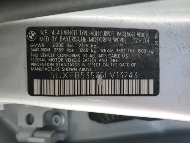 Photo 11 VIN: 5UXFB53575LV13243 - BMW X5 