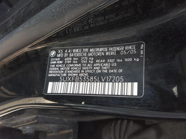 Photo 9 VIN: 5UXFB53585LV17205 - BMW X5 4.4I 