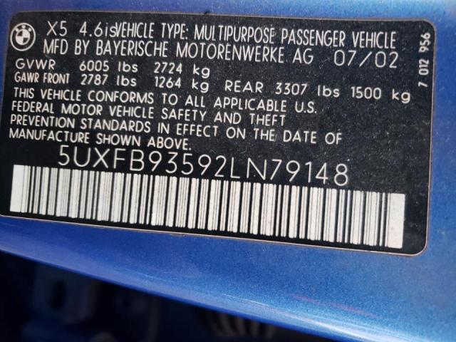 Photo 9 VIN: 5UXFB93592LN79148 - BMW X5 4.6IS 