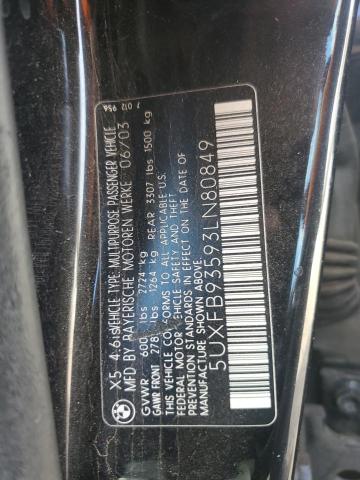 Photo 12 VIN: 5UXFB93593LN80849 - BMW X5 4.6IS 