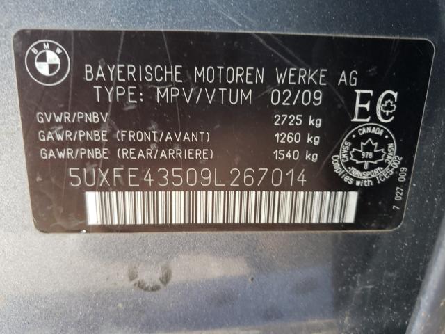 Photo 9 VIN: 5UXFE43509L267014 - BMW X5 XDRIVE3 