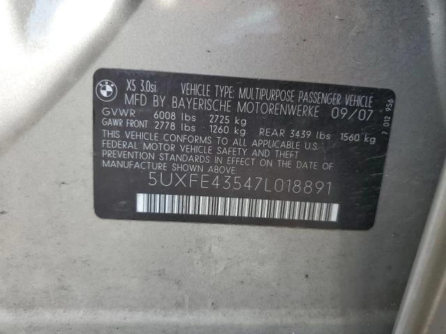 Photo 12 VIN: 5UXFE43547L018891 - BMW X5 3.0I 