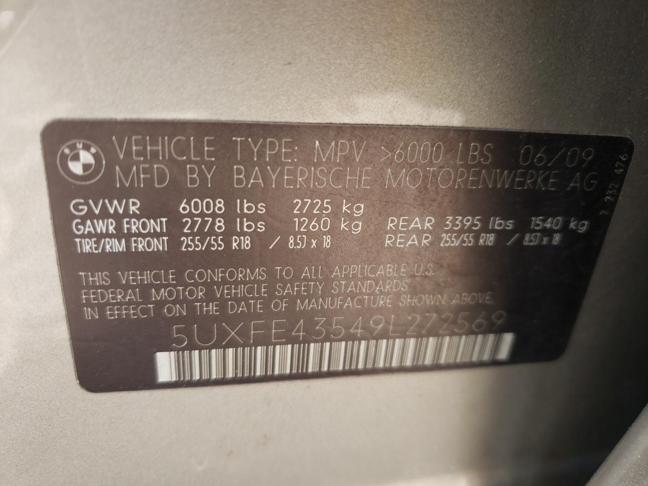 Photo 9 VIN: 5UXFE43549L272569 - BMW X5 