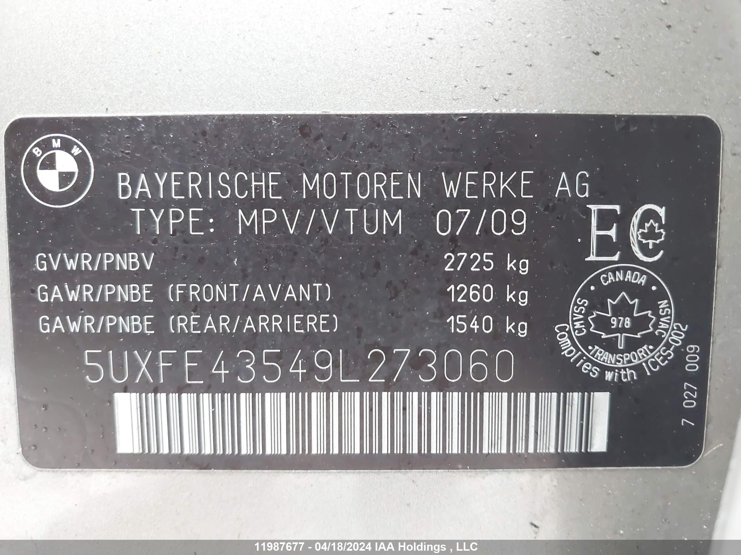 Photo 8 VIN: 5UXFE43549L273060 - BMW X5 