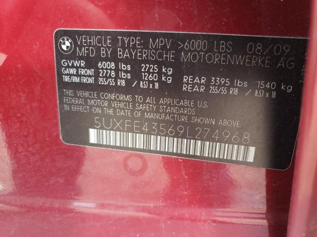 Photo 12 VIN: 5UXFE43569L274968 - BMW X5 