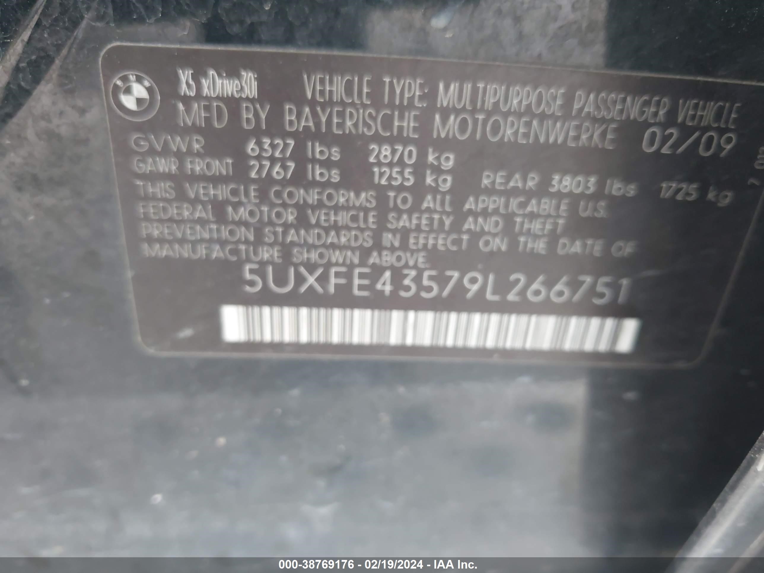 Photo 8 VIN: 5UXFE43579L266751 - BMW X5 