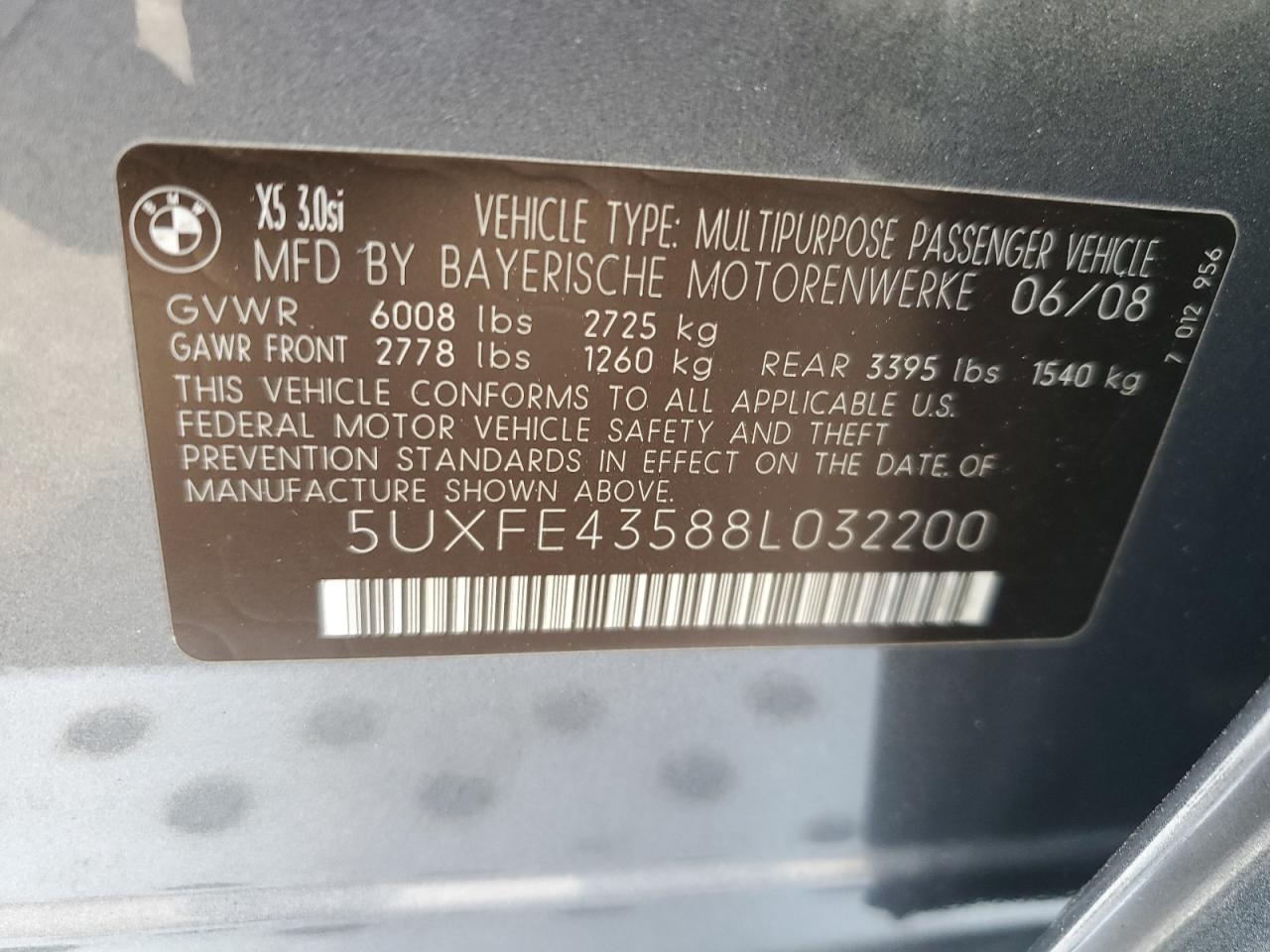 Photo 12 VIN: 5UXFE43588L032200 - BMW X5 