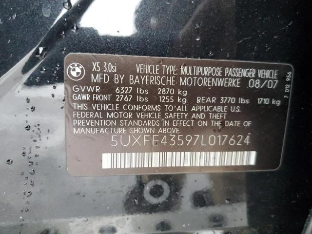 Photo 12 VIN: 5UXFE43597L017624 - BMW X5 3.0I 