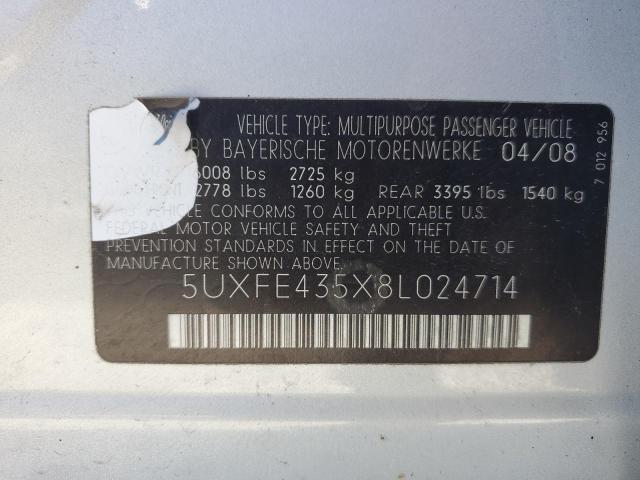 Photo 12 VIN: 5UXFE435X8L024714 - BMW X5 3.0I 