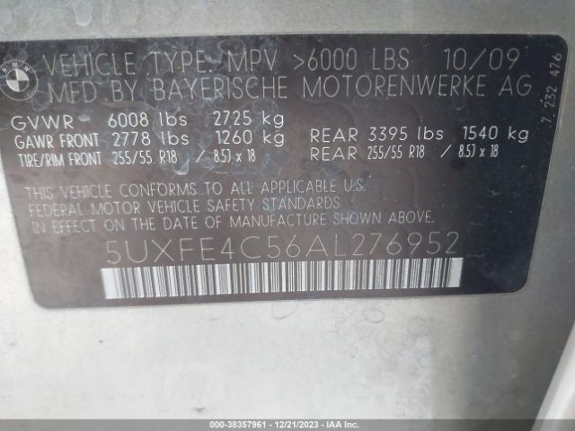 Photo 8 VIN: 5UXFE4C56AL276952 - BMW X5 