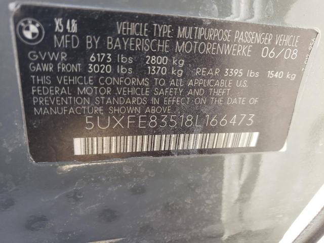 Photo 9 VIN: 5UXFE83518L166473 - BMW X5 4.8I 