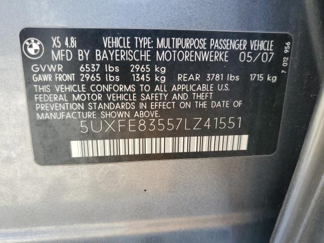 Photo 12 VIN: 5UXFE83557LZ41551 - BMW X5 4.8I 