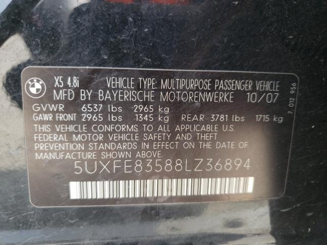 Photo 9 VIN: 5UXFE83588LZ36894 - BMW X5 4.8I 