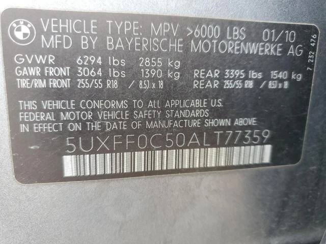 Photo 11 VIN: 5UXFF0C50ALT77359 - BMW X5 XDRIVE3 