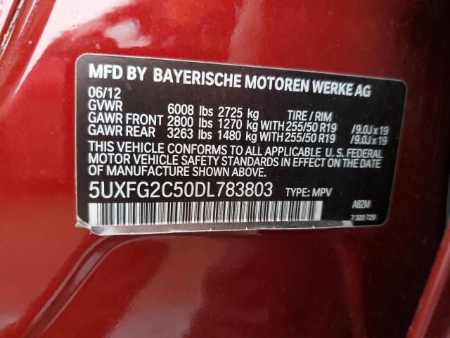 Photo 12 VIN: 5UXFG2C50DL783803 - BMW X6 