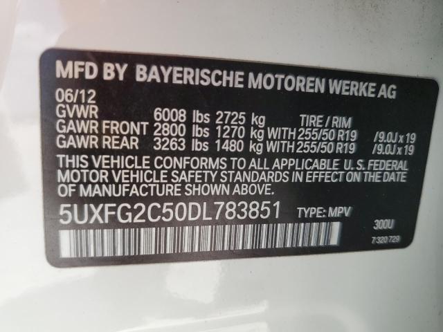 Photo 12 VIN: 5UXFG2C50DL783851 - BMW X6 XDRIVE3 