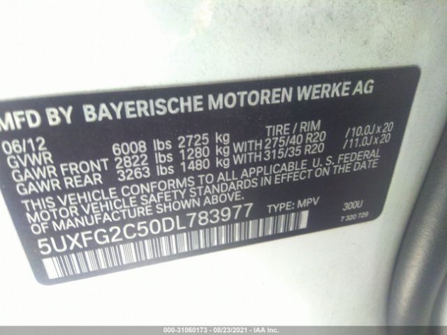 Photo 8 VIN: 5UXFG2C50DL783977 - BMW X6 