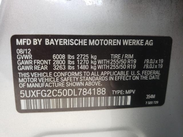 Photo 9 VIN: 5UXFG2C50DL784188 - BMW X6 XDRIVE3 