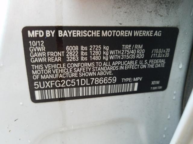 Photo 9 VIN: 5UXFG2C51DL786659 - BMW X6 XDRIVE3 