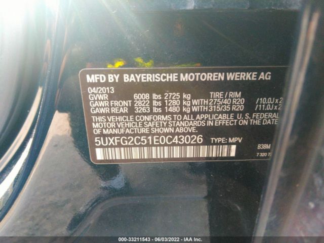 Photo 8 VIN: 5UXFG2C51E0C43026 - BMW X6 