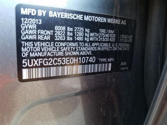 Photo 9 VIN: 5UXFG2C53E0H10740 - BMW X6 XDRIVE3 