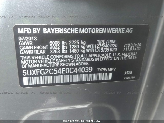 Photo 8 VIN: 5UXFG2C54E0C44039 - BMW X6 