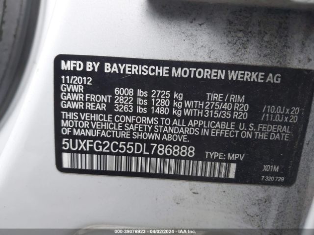 Photo 8 VIN: 5UXFG2C55DL786888 - BMW X6 