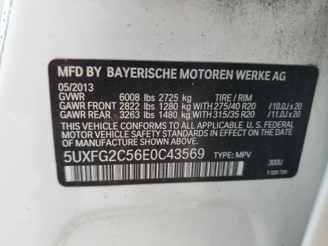 Photo 11 VIN: 5UXFG2C56E0C43569 - BMW X6 XDRIVE3 