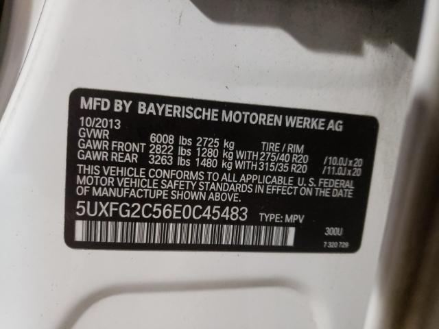 Photo 9 VIN: 5UXFG2C56E0C45483 - BMW X6 XDRIVE3 