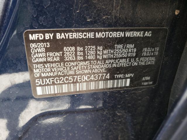 Photo 9 VIN: 5UXFG2C57E0C43774 - BMW X6 XDRIVE3 