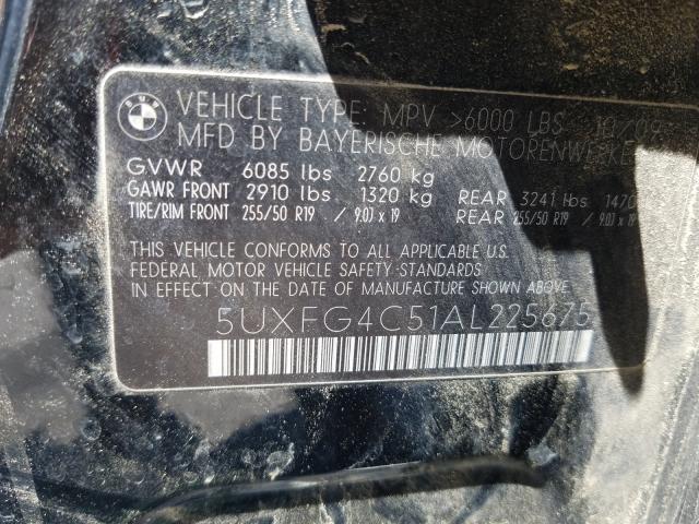 Photo 9 VIN: 5UXFG4C51AL225675 - BMW X6 XDRIVE3 