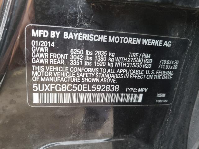 Photo 9 VIN: 5UXFG8C50EL592838 - BMW X6 XDRIVE5 