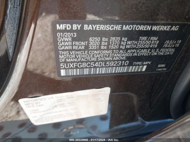 Photo 8 VIN: 5UXFG8C54DL592310 - BMW X6 XDRIVE5 