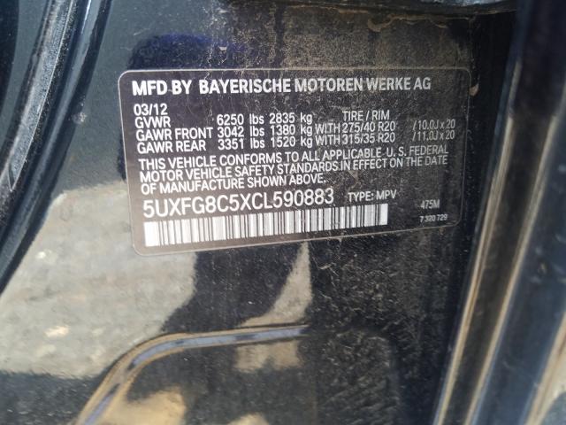 Photo 9 VIN: 5UXFG8C5XCL590883 - BMW X6 XDRIVE5 