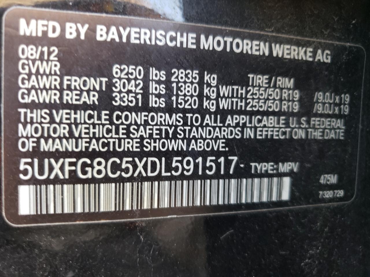 Photo 12 VIN: 5UXFG8C5XDL591517 - BMW X6 