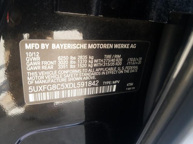 Photo 9 VIN: 5UXFG8C5XDL591842 - BMW X6 XDRIVE5 