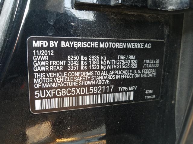 Photo 9 VIN: 5UXFG8C5XDL592117 - BMW X6 XDRIVE5 