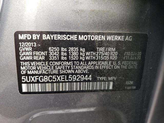 Photo 9 VIN: 5UXFG8C5XEL592944 - BMW X6 XDRIVE5 